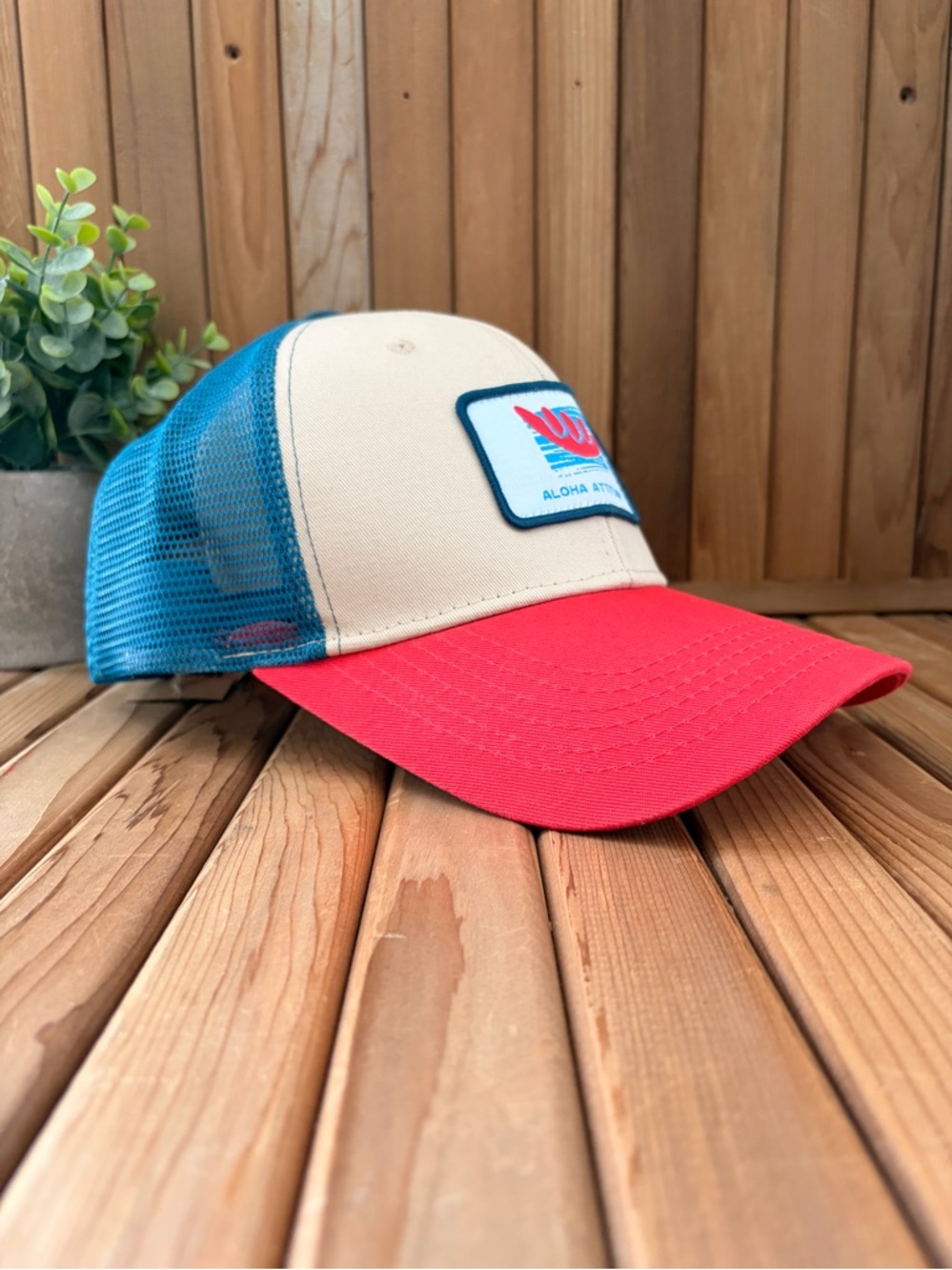 Aloha Attitude Trucker Hat NWT Mesh Snapback Surf Coastal, Retro Teal Cap